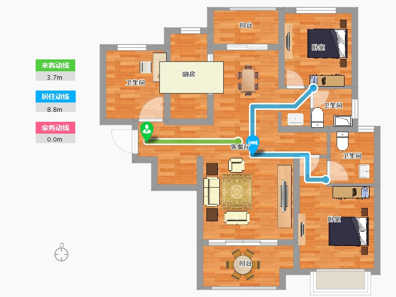 陕西省-西安市-惠风壹品-83.67-户型库-动静线