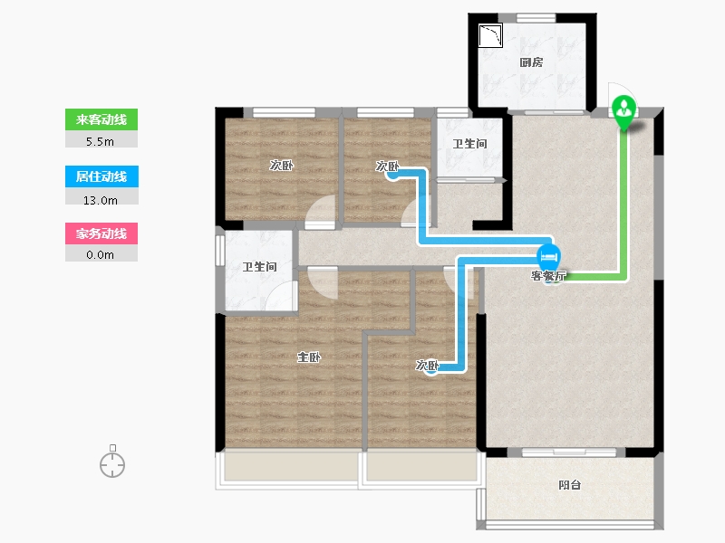 陕西省-安康市-碧桂园金州府-103.13-户型库-动静线