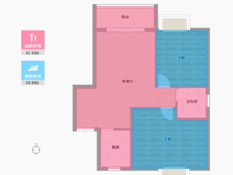 广西壮族自治区-北海市-银滩圣美阳光家园-64.85-户型库-动静分区