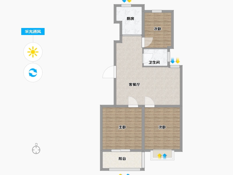 江苏省-盐城市-时代国际-90.49-户型库-采光通风