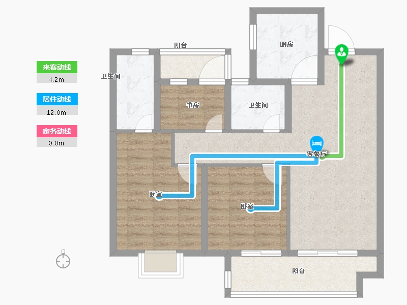 江苏省-常州市-光明当代拾光里-79.99-户型库-动静线