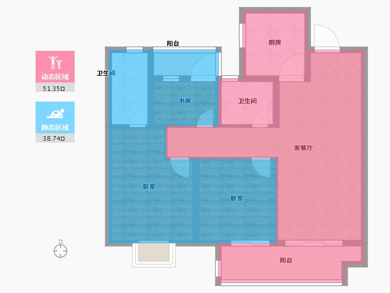 江苏省-常州市-光明当代拾光里-79.99-户型库-动静分区