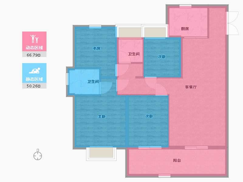 江苏省-南通市-远创东樾-106.00-户型库-动静分区