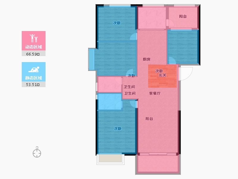 安徽省-宿州市-彼岸星城·融耀-109.48-户型库-动静分区