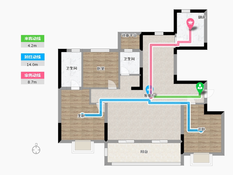 江苏省-苏州市-浅悦静庭-103.00-户型库-动静线