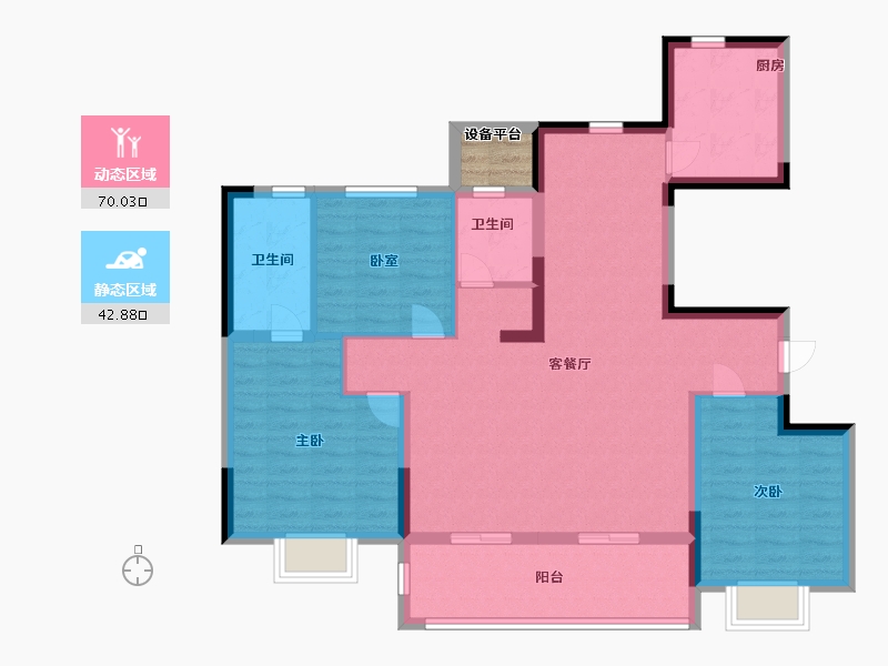 江苏省-苏州市-浅悦静庭-103.00-户型库-动静分区