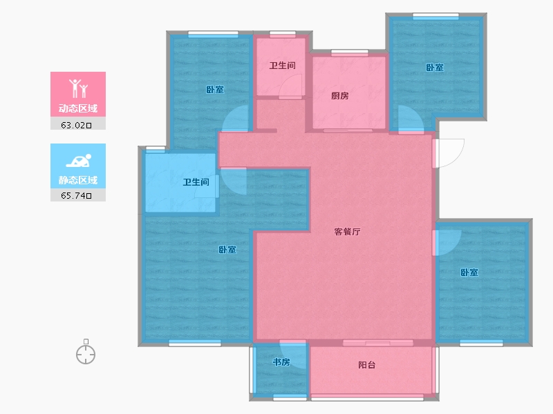 江苏省-扬州市-佳源西峰玖墅-116.03-户型库-动静分区