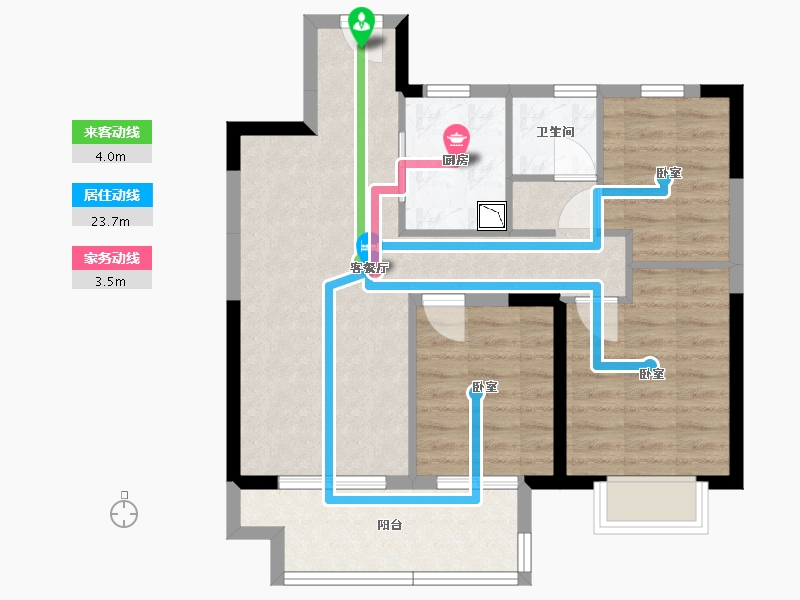 江苏省-镇江市-融创云阳·华南映-70.47-户型库-动静线