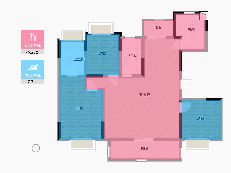 江苏省-南通市-水岸观澜苑-111.00-户型库-动静分区