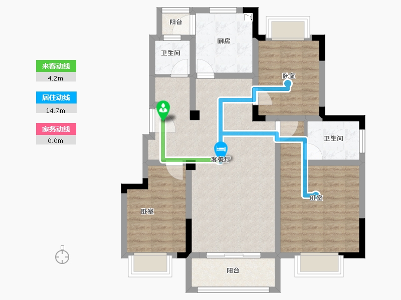 江苏省-扬州市-香榭丽花园-88.00-户型库-动静线