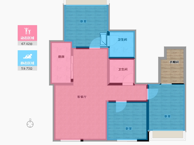 江苏省-泰州市-碧桂园凤城府-120.91-户型库-动静分区