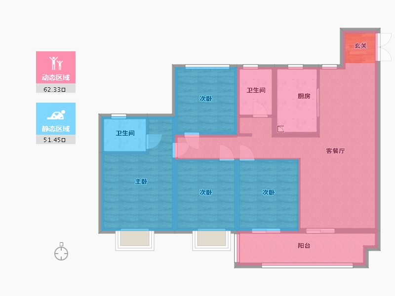 江苏省-盐城市-中南熙悦-101.00-户型库-动静分区