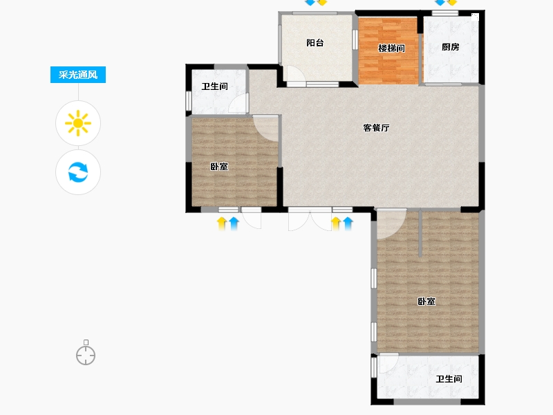 陕西省-渭南市-汉华原山-134.14-户型库-采光通风