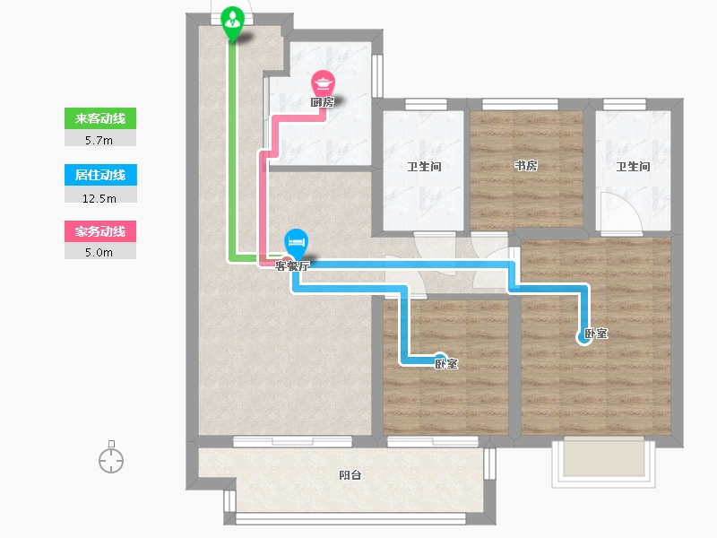 江苏省-苏州市-中骏世界城-77.00-户型库-动静线