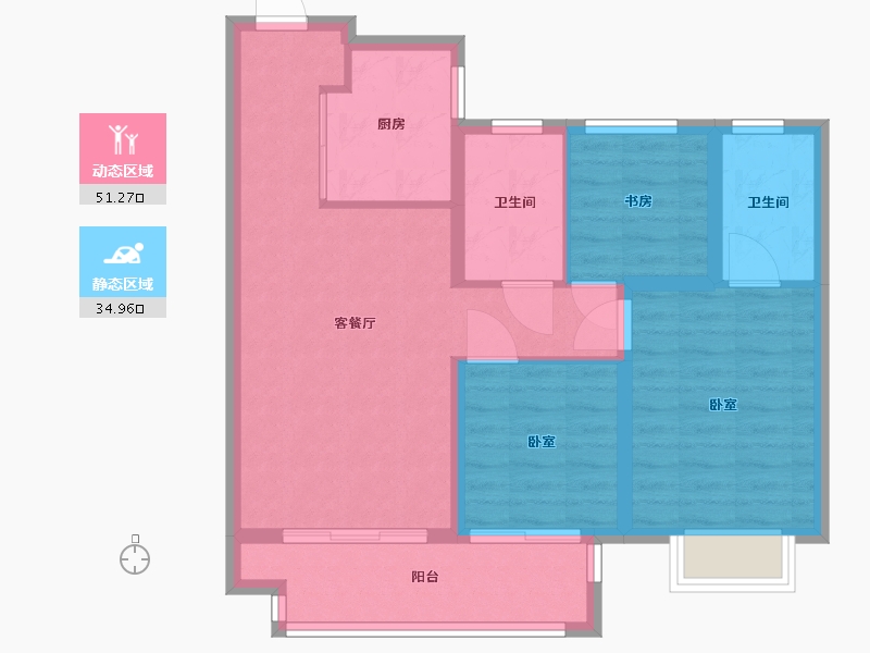 江苏省-苏州市-中骏世界城-77.00-户型库-动静分区