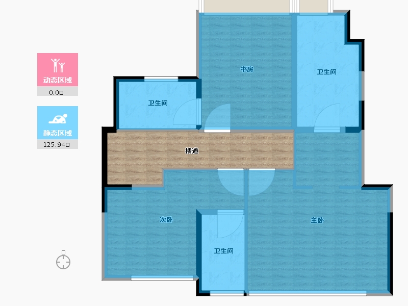 江苏省-苏州市-江南沄著-132.00-户型库-动静分区