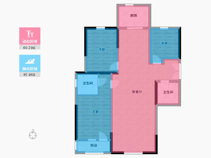 青海省-西宁市-中房萨尔斯堡-94.65-户型库-动静分区