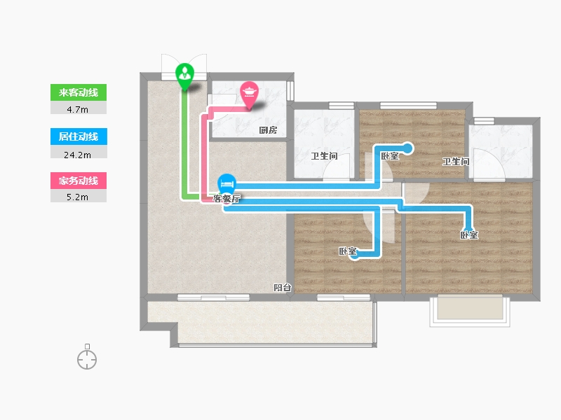 江苏省-泰州市-佳源威尼斯城奥赛宫-89.01-户型库-动静线