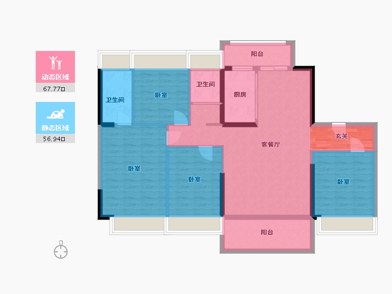 江苏省-镇江市-碧桂园·柏悦华府-112.00-户型库-动静分区