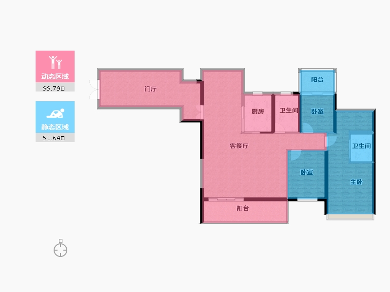 江苏省-泰州市-滨河阳光-137.67-户型库-动静分区