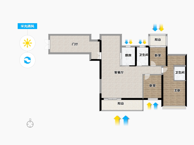 江苏省-泰州市-滨河阳光-137.67-户型库-采光通风