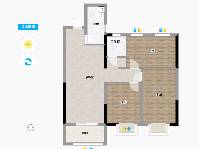 江苏省-连云港市-恒泰悦珑府-78.39-户型库-采光通风