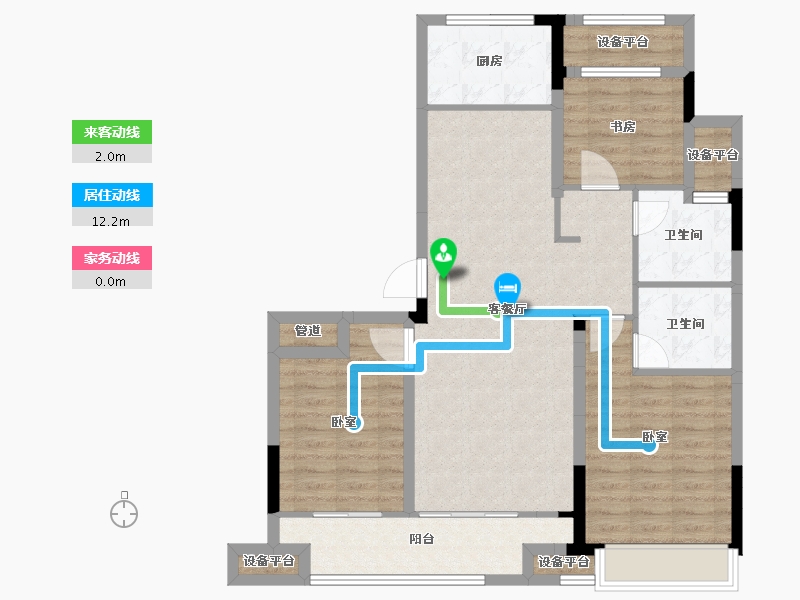 江苏省-苏州市-融创金成·湖山赋-95.22-户型库-动静线