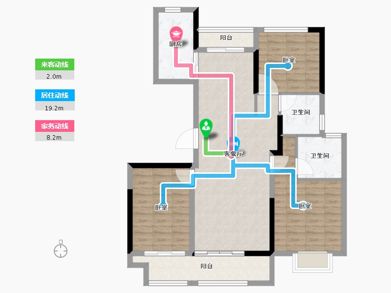 安徽省-宿州市-绿城·深蓝中心-97.56-户型库-动静线