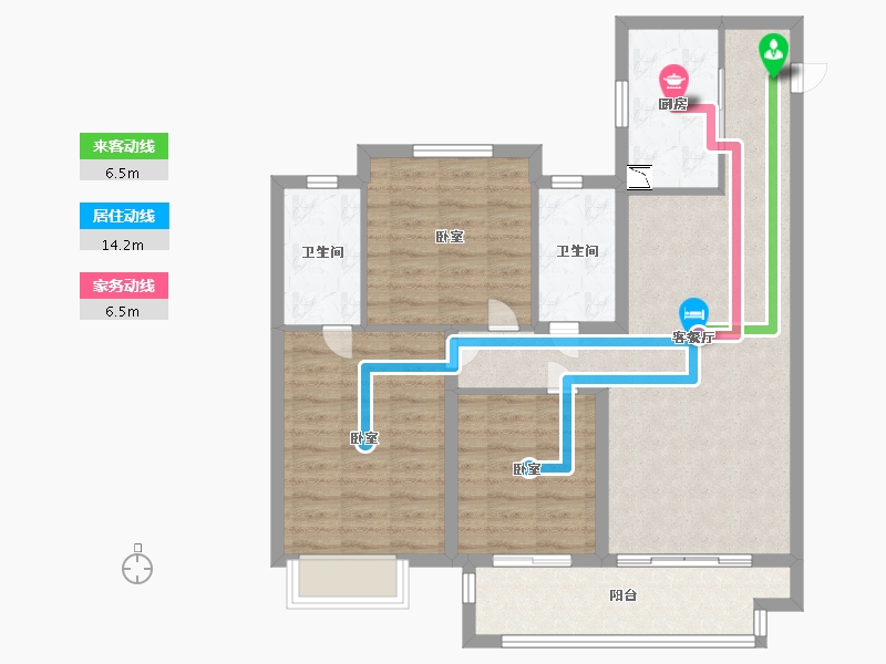 江苏省-苏州市-中骏世界城-89.99-户型库-动静线