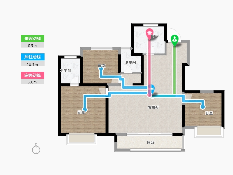 江苏省-泰州市-新城丹霞花园-104.00-户型库-动静线