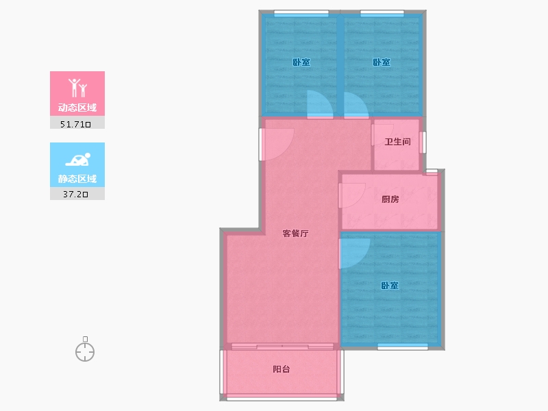 江苏省-泰州市-宇业·天逸名邸-80.81-户型库-动静分区