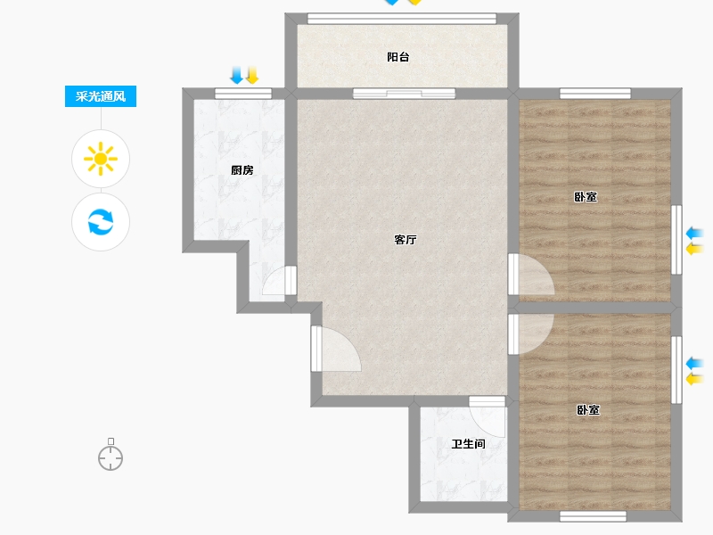 甘肃省-天水市-花牛苑-78.00-户型库-采光通风