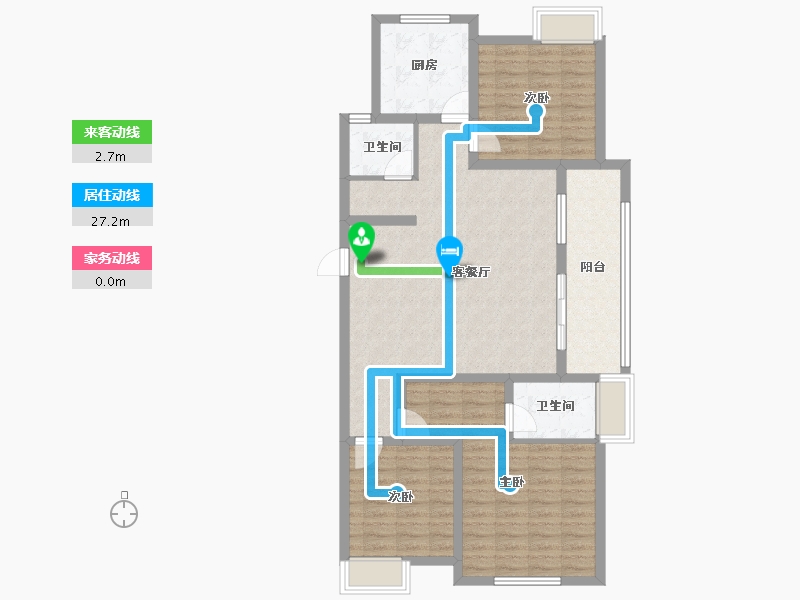 江苏省-扬州市-扬子万象都汇·万象世家-104.00-户型库-动静线