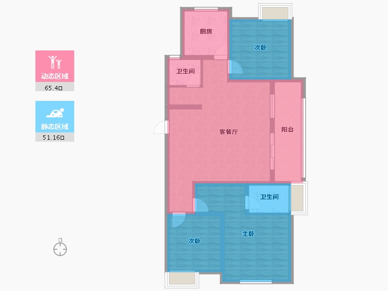 江苏省-扬州市-扬子万象都汇·万象世家-104.00-户型库-动静分区