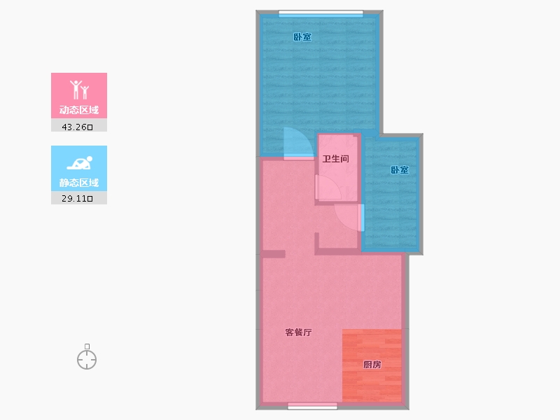 江苏省-泰州市-碧桂园凤城府-65.00-户型库-动静分区