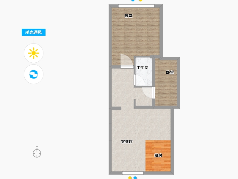 江苏省-泰州市-碧桂园凤城府-65.00-户型库-采光通风