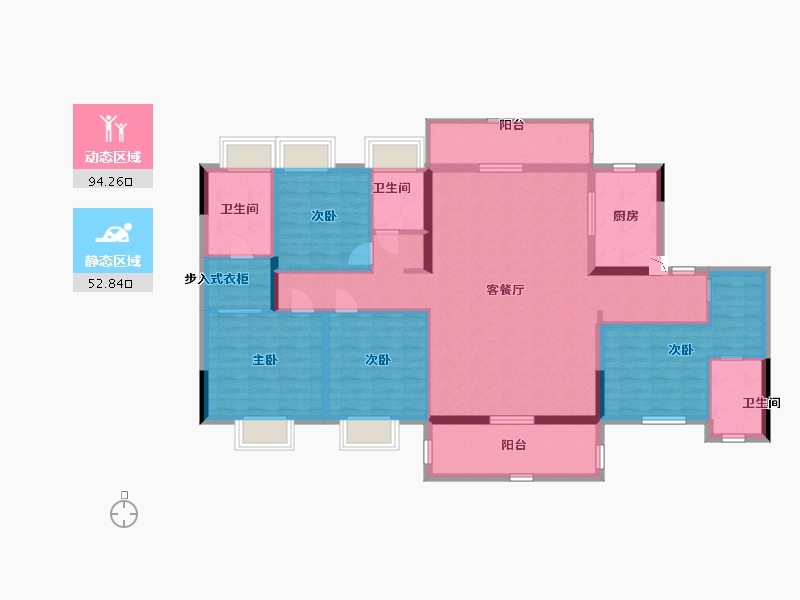 江苏省-南通市-水岸观澜苑-132.00-户型库-动静分区