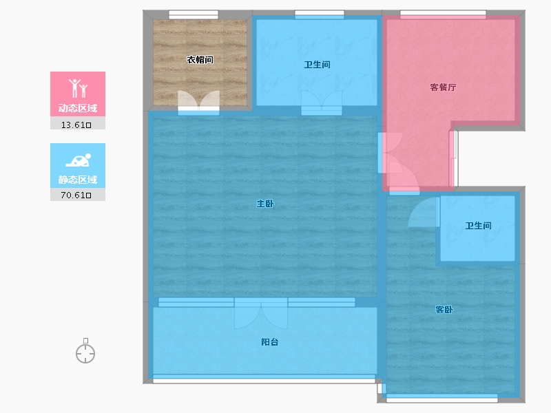 辽宁省-营口市-林昌·天铂-81.27-户型库-动静分区