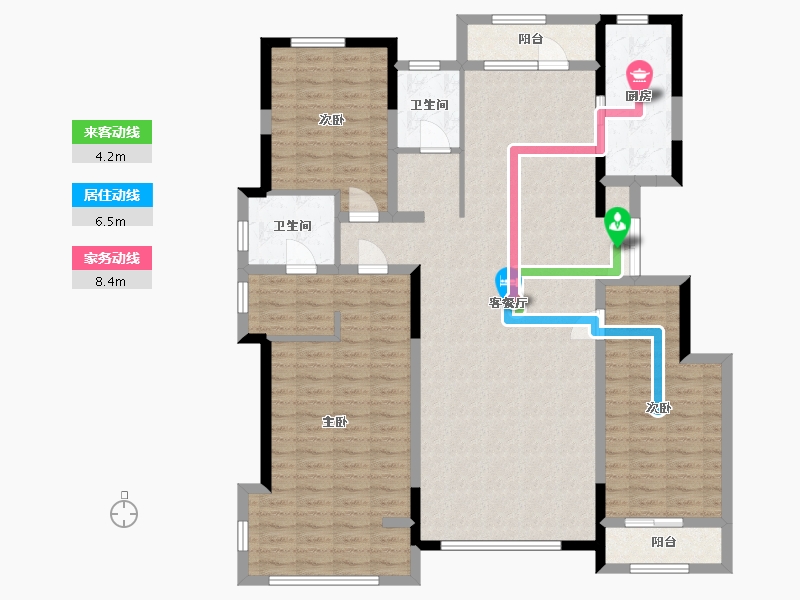 青海省-西宁市-中房萨尔斯堡-140.13-户型库-动静线