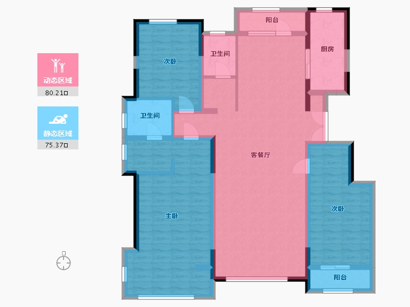 青海省-西宁市-中房萨尔斯堡-140.13-户型库-动静分区