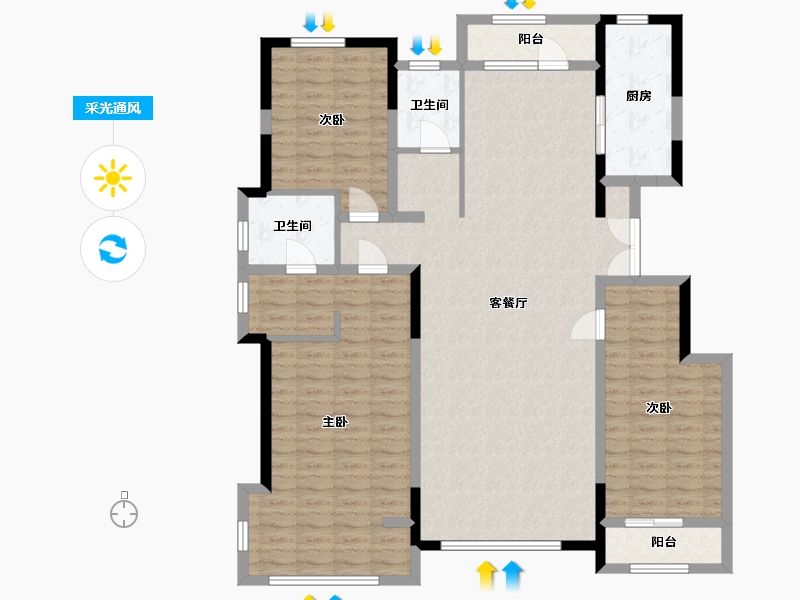 青海省-西宁市-中房萨尔斯堡-140.13-户型库-采光通风