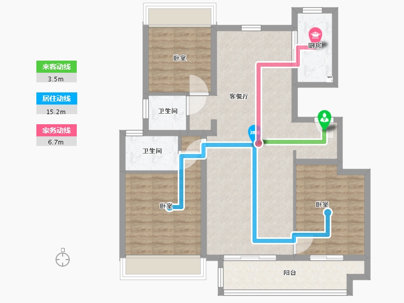 江苏省-镇江市-阳光城·尚海茗苑-95.00-户型库-动静线