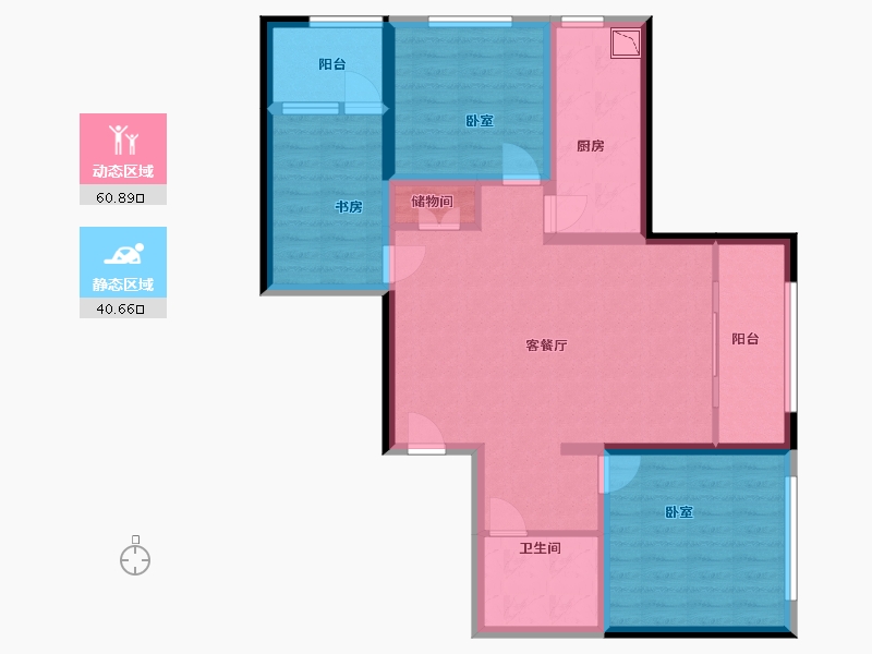 甘肃省-兰州市-城关江南明珠-89.94-户型库-动静分区