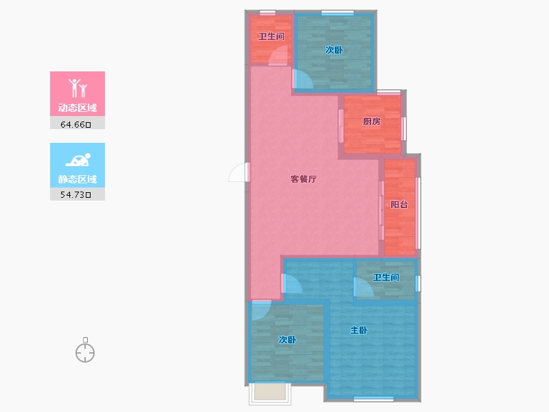 江苏省-扬州市-扬子万象都汇·万象世家-107.00-户型库-动静分区