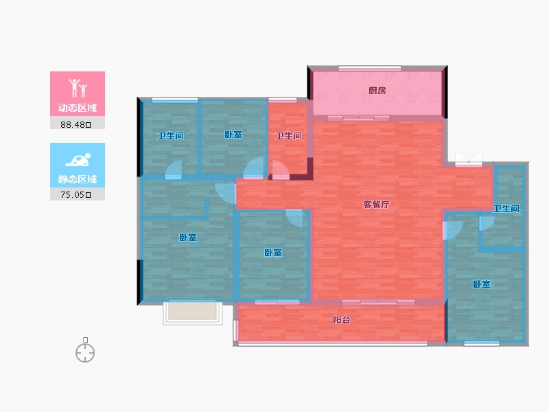 江苏省-常州市-春秋金茂府-147.99-户型库-动静分区