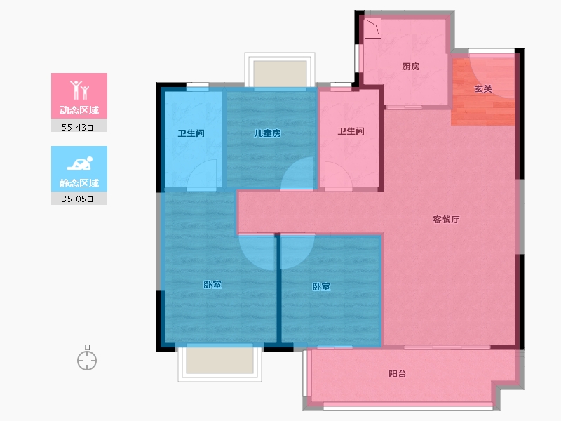 江西省-抚州市-南城新力愉景湾-81.99-户型库-动静分区