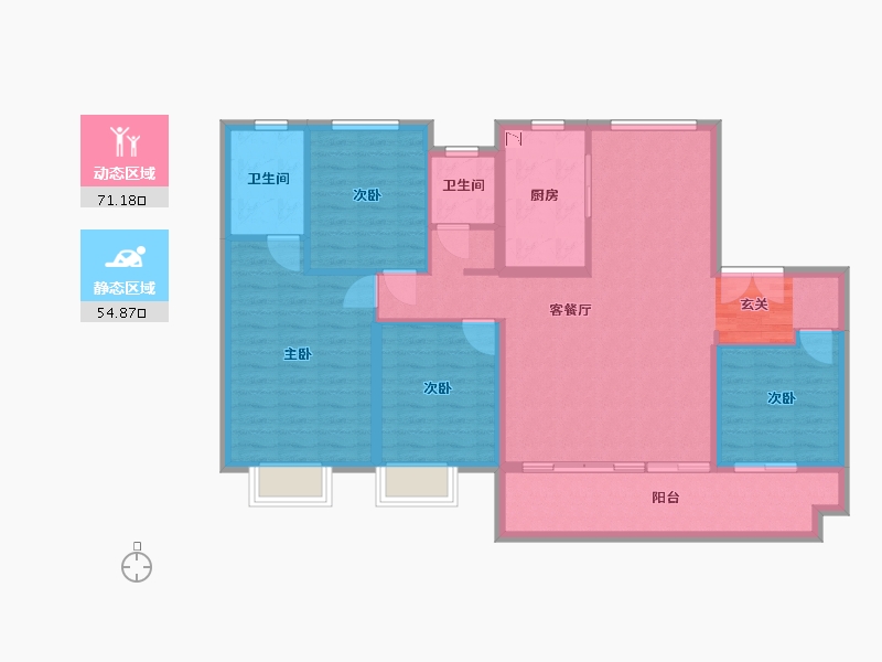 江苏省-盐城市-中南熙悦-114.00-户型库-动静分区