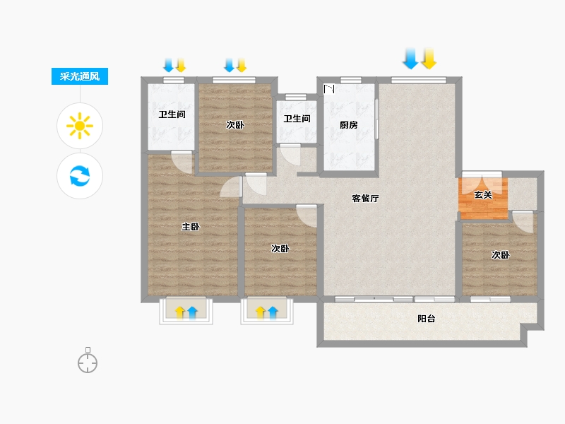 江苏省-盐城市-中南熙悦-114.00-户型库-采光通风