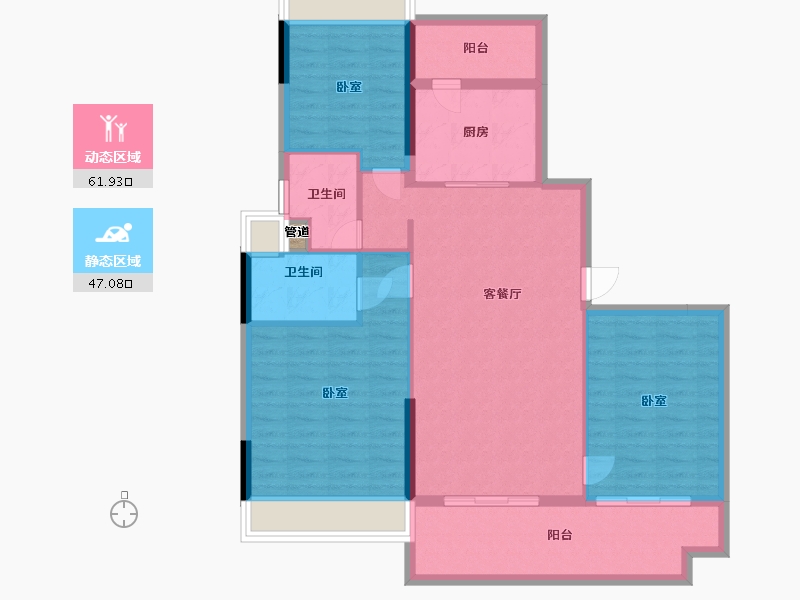 江苏省-镇江市-碧桂园·柏悦华府-98.92-户型库-动静分区