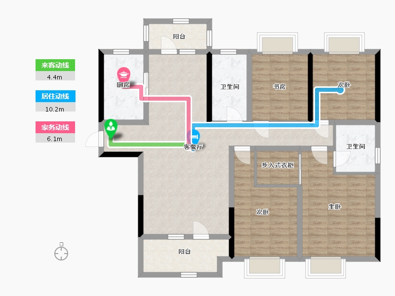 江苏省-南通市-晨鸣观海华苑-125.00-户型库-动静线